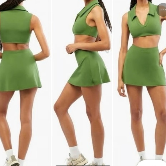 We Wore What NWT Active Skort in solid court Green - Picture 2 of 11
